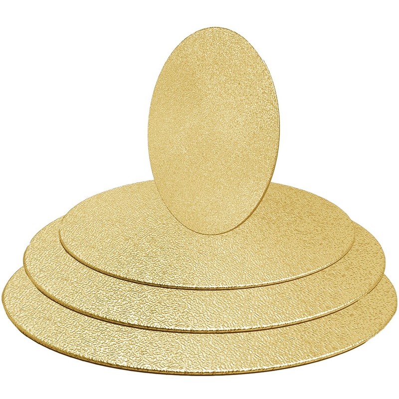 4 PCS Gold Cake Boards Round Circles 6 8 10 12 Inch Base Set for Wedding Party gallery