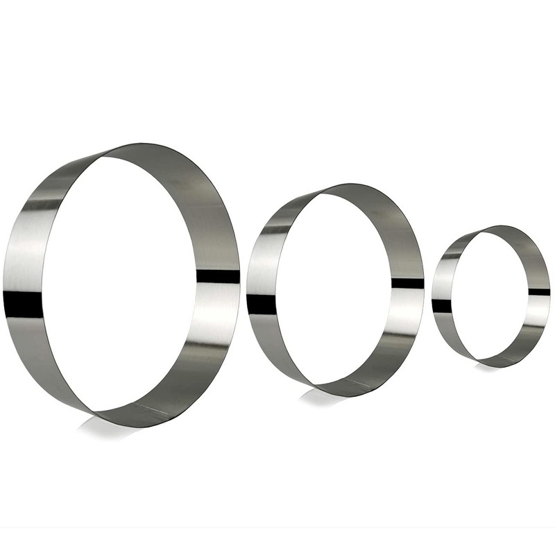 3 PCS 3-Tier Round Cake Rings, 4, 6, 7.8, Stainless Steel Mousse Molds