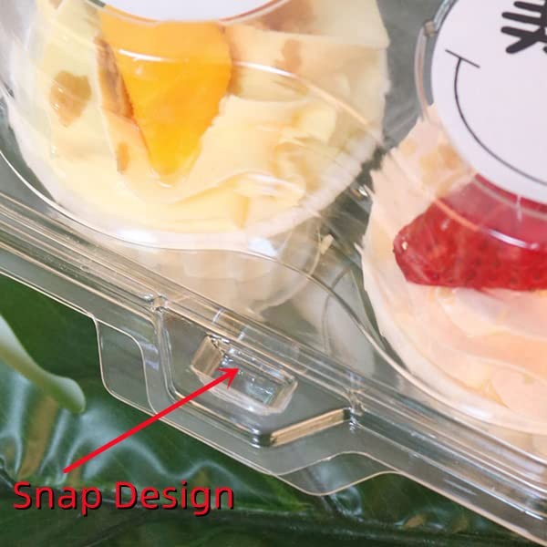 30 PCS Clear Cupcake Boxes 2 Compartment Plastic Stackable Carrier Holder gallery