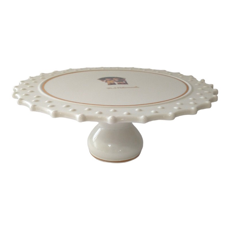 Danbury Mint Cake Plate Stand Pedestal Porcelain Goebel Hummel Stormy Weather gallery