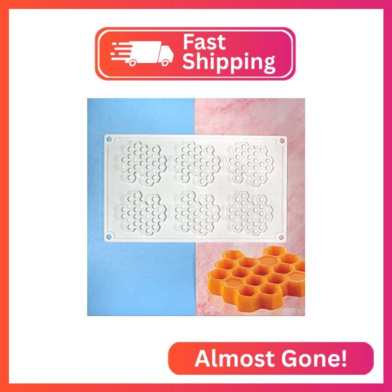 Silicone Honeycomb Molds 3D Honeycomb Bees Lace Mat Fondant Mold Lace Pad Baking gallery