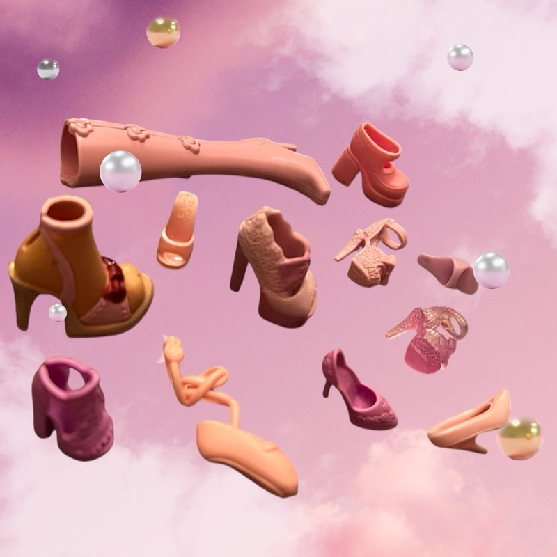 Set of 12 Barbie Shoes Party Favor Cupcake Topper Decoration Pink Sandals Boots gallery