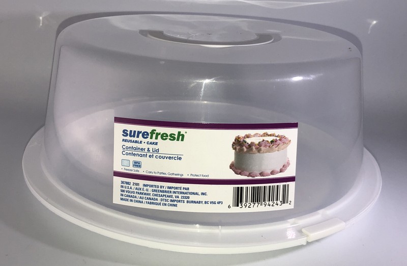 Cake Caddy White Container With Clear Dome,Lock Clips & Handle,1/Pk-NEW-SHIP24HR