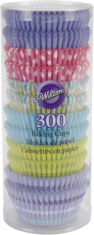 300/Pack Baking Cups, Pastel, Standard