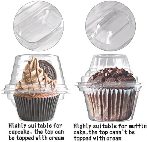 Versatile 50 Pack Mini Cupcake Containers: Secure & Stylish for Desserts gallery