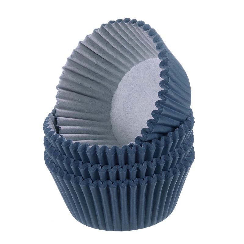 100 Dark Blue Cupcake Slices, Baking Paper Slices