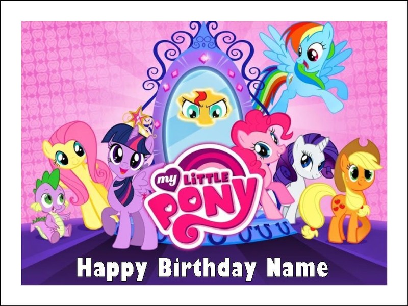 MY LITTLE PONY Cake Toppers Personalised Edible Icing Image Birthday Decoration