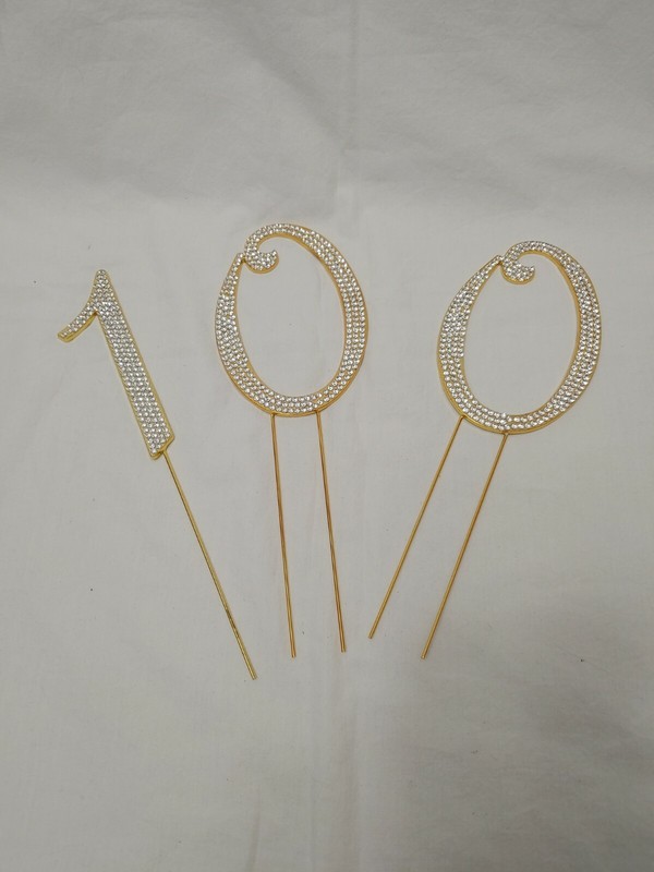 Gold Number One Hundred Cake Topper 100 Birthday Party