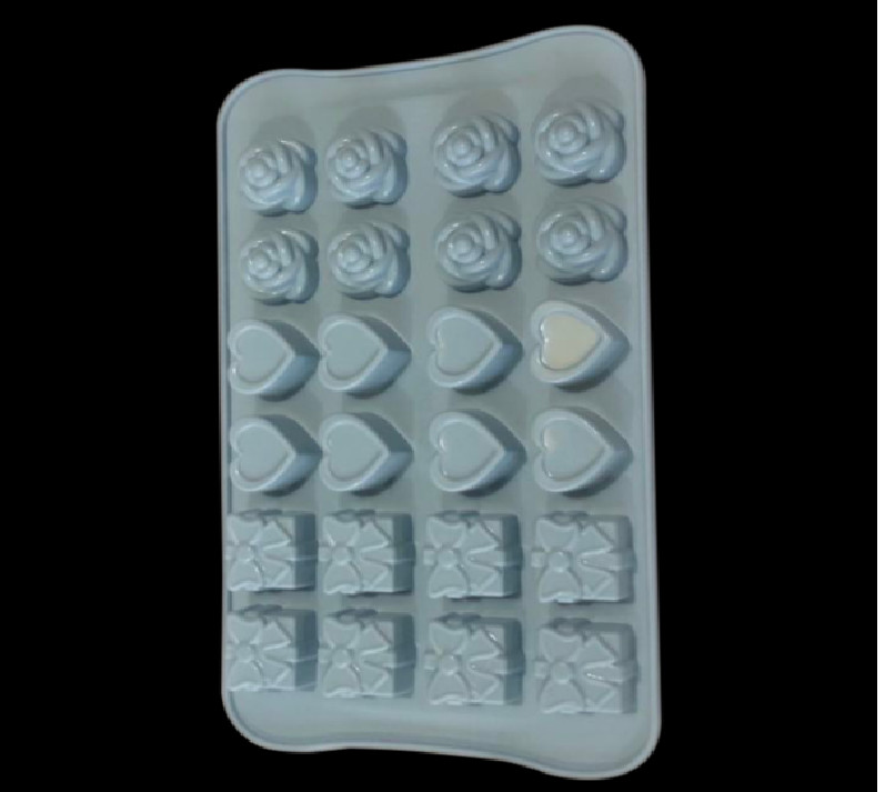 Silicone Chocolate Mould Tray – Non-Stick, Flexible, Hearts & Roses Design