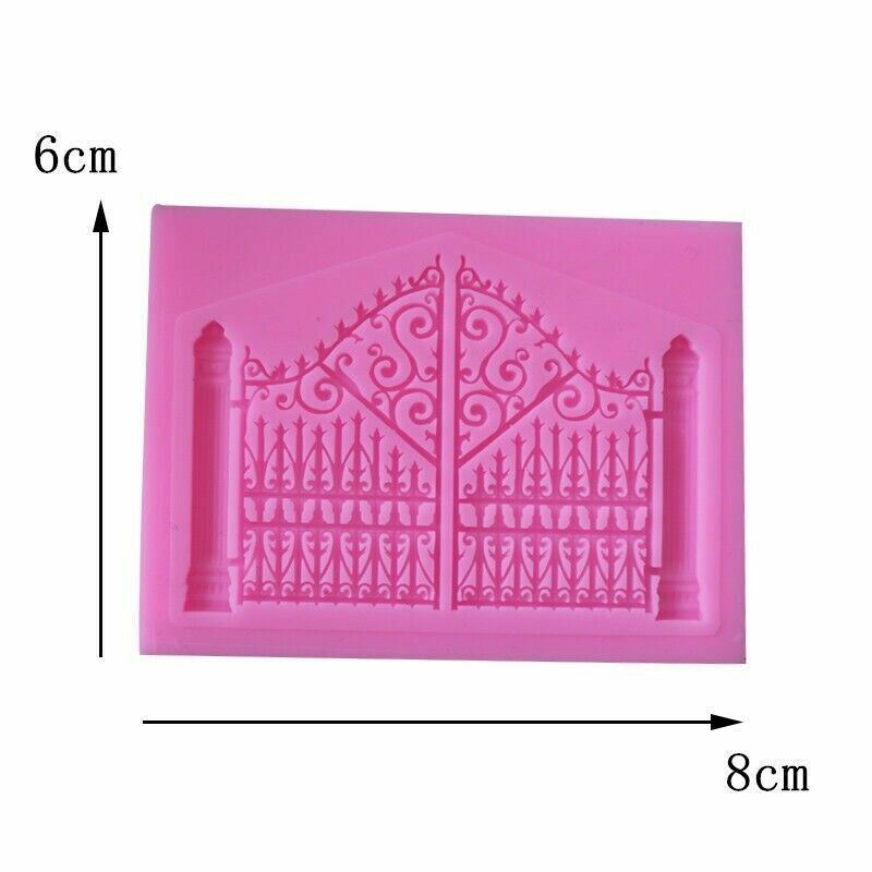 3D Vintage Retro Door Gate Silicone Fondant Cake Mould Sugarcraft DIY Clay Resin gallery