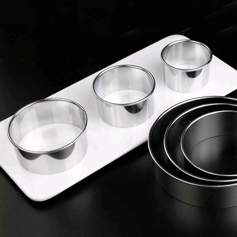 5 Pack Stainless Steel Round Cookie Cutter Set Biscuit Doughnut Cutters Mold gallery