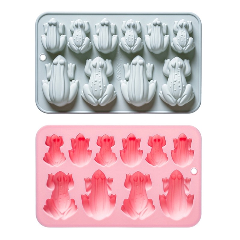 10 Cavity Frogs Shaped Chocolate Molds Silicone Baking Mould for Candy Bonbons