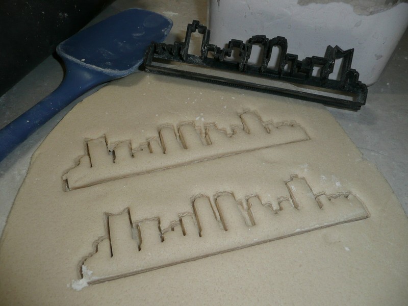 6 X SIZE 1.75" FORT WORTH TEXAS CITY SKYLINE BUILDING HORIZON FONDANT FD2544 gallery