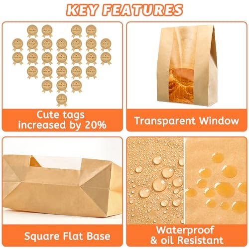 Pcs Bread Bags for Homemade Bread, Sourdough Paper Bags - 50% - 25 Pcs gallery