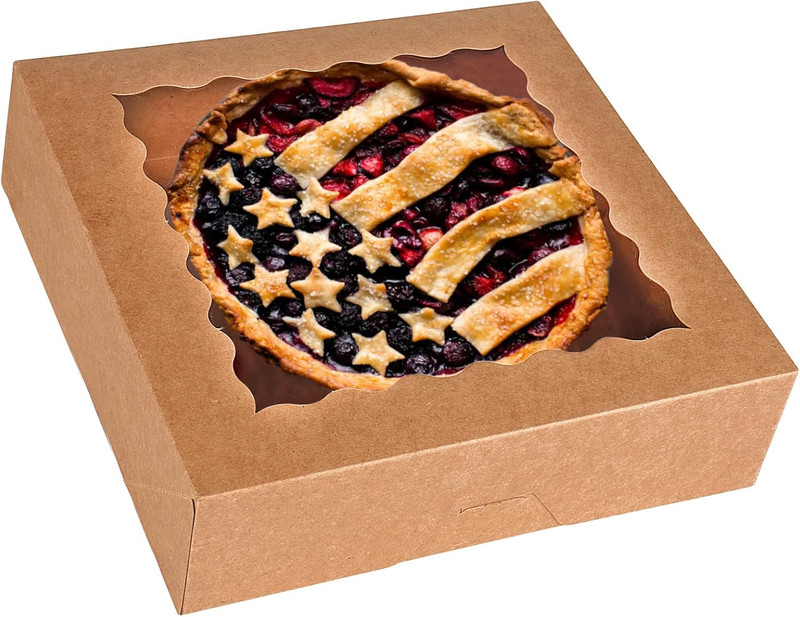 30-Pack Pie Boxes 10" X 10" X 2.5", Bakery Boxes with Window, Auto-Popup Cookie gallery