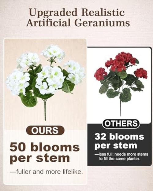 Artificial Flowers for Outdoors – of UV-Resistant Artificial 6 Bundles White gallery
