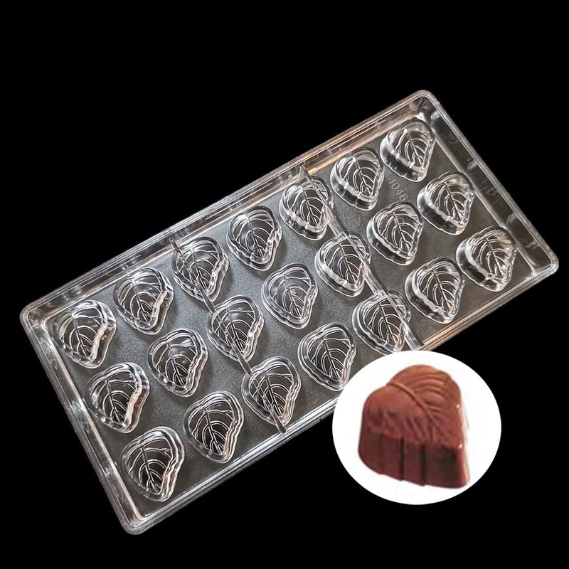 Short Leaf Shape PC Polycarbonate Hard Materials Chocolate Mold DIY Candy Mould