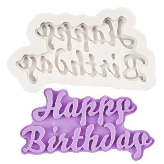 Happy Birthday Silicone Molds Birthday Alphabet Silicone Chocolate Mold Style A