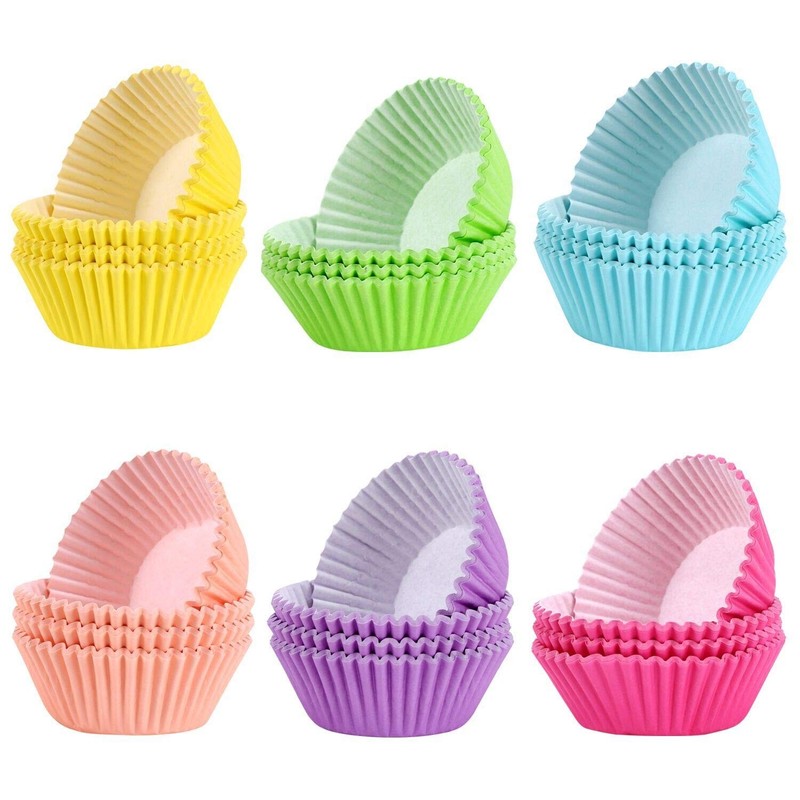 600 pcs Rainbow Standard Paper Cupcake Liners - Versatile Baking Cups for Muf...