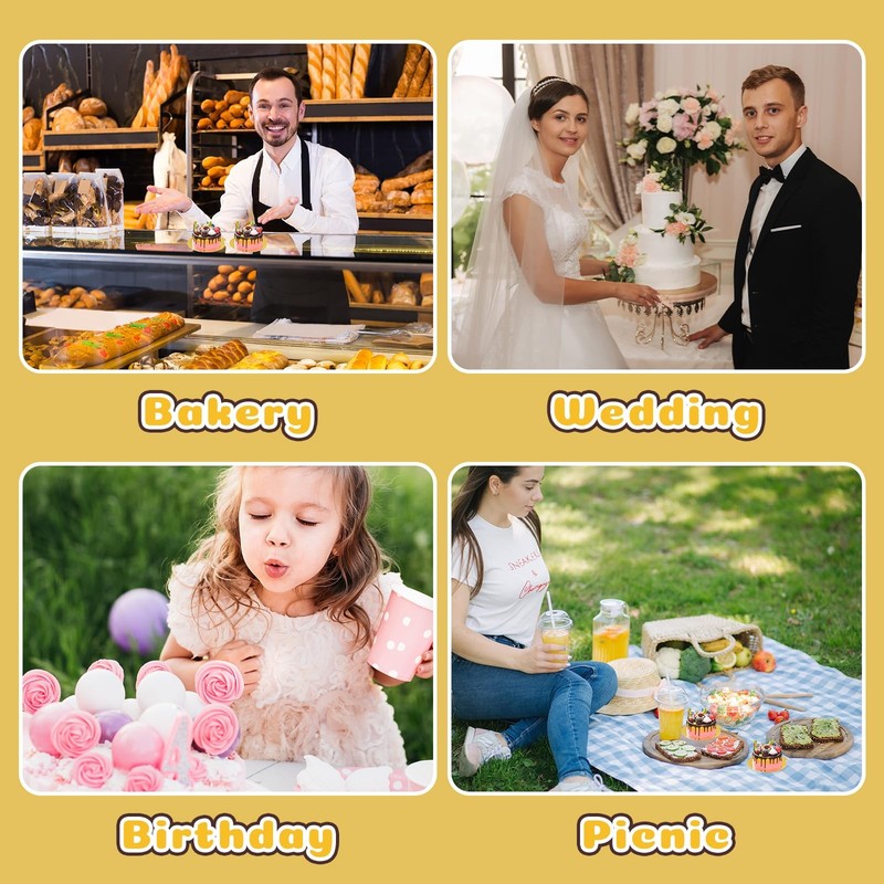 50 Pcs 5 Inch Mini Cake Boards Round Golden Mousse Cake Boards Disposable Car... gallery