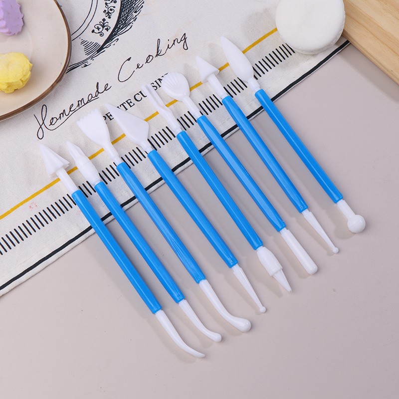 8pcs/Set Clay Modeling Tools Plastic Wax Carving Pottery Tools Carving Sculpture