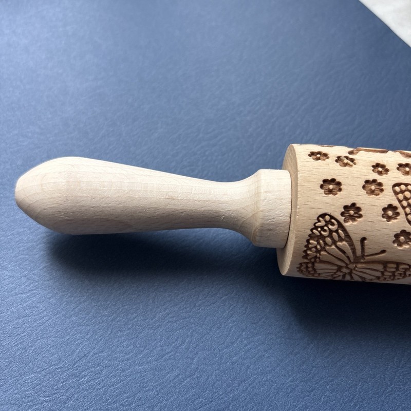 Embossed Rolling Pin In EUC Butterflies And Flowers￼ gallery