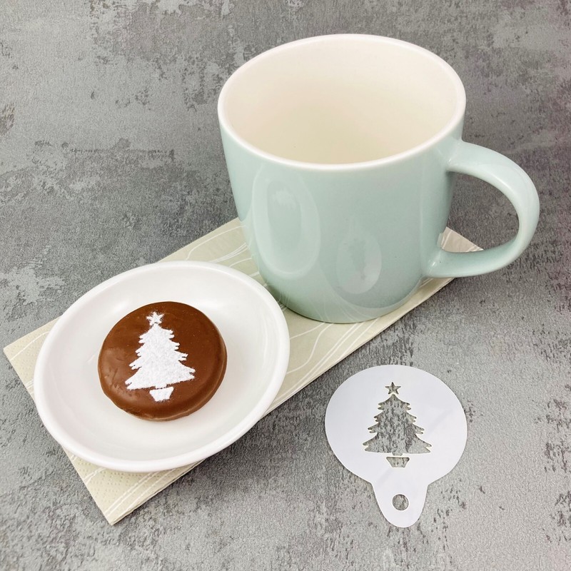 Christmas Tree Snowflake Macaron Oreo Cookie Stencil Small Mylar Stencil Set 2 gallery