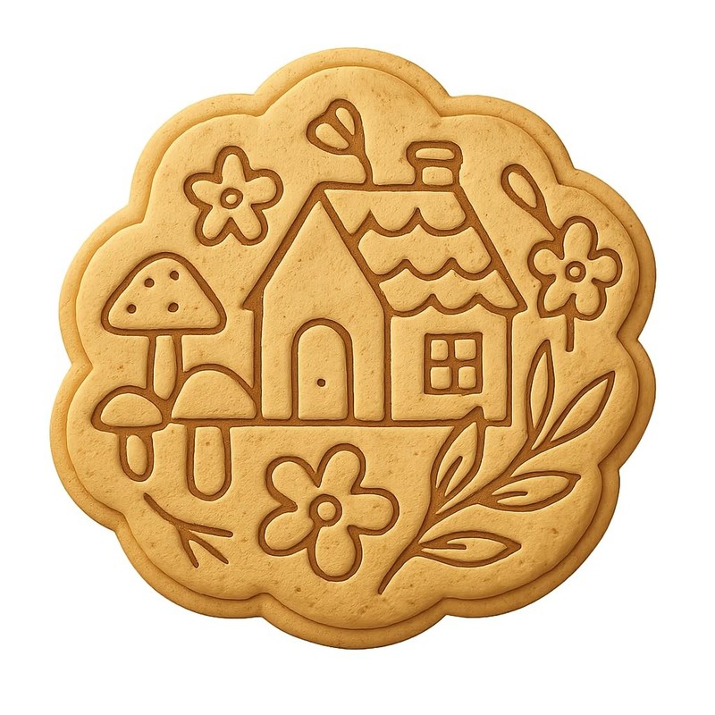 Heirloom Cottagecore Cookie Cutter & Stamp, Fondant & Clay – 4×4