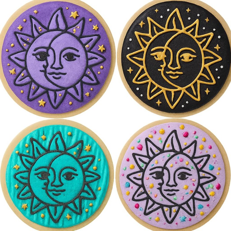 Celestial Sun and Moon Cookie Cutter & Stamp 4x4" for Baking & Fondant Clay gallery