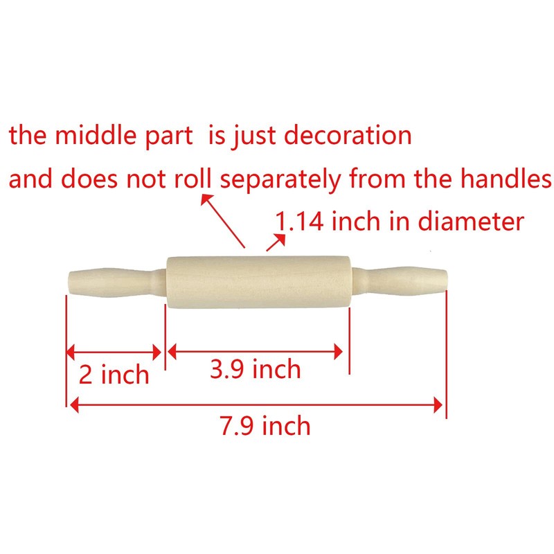 6 Pack Wood Small Rolling Pins 7.9 inch Kids Kitchen Baking Dough Tools gallery