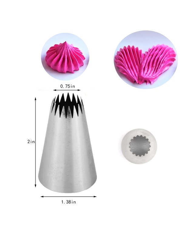 3 Pcs Extra Large Open Star Piping Tip, Swirls, Rosettes, Cake Decorating, Big gallery