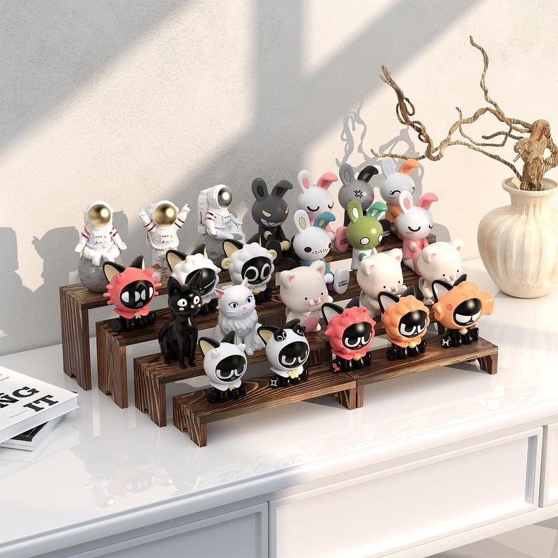 2 Set Wooden Tiered Risers Display Stands for Vendor Events,Stackable Wood Cu... gallery