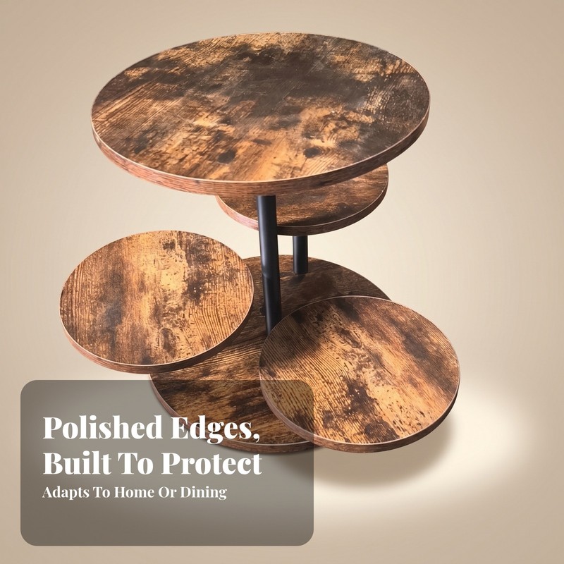 Four-Tier Dessert Display 360-Degree Wooden Pastry Display Stand gallery