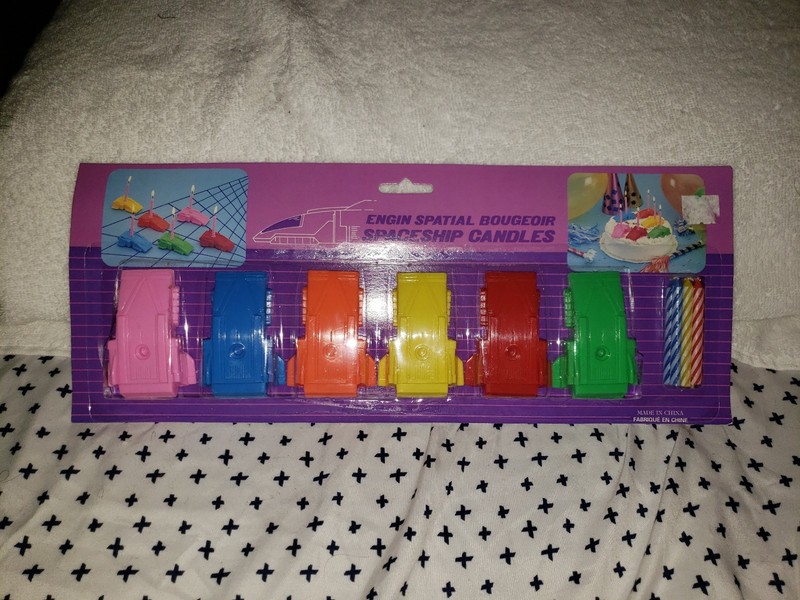 Spaceship Birthday Candle Holders Cake 6 Spaceships Multi Color Plastic