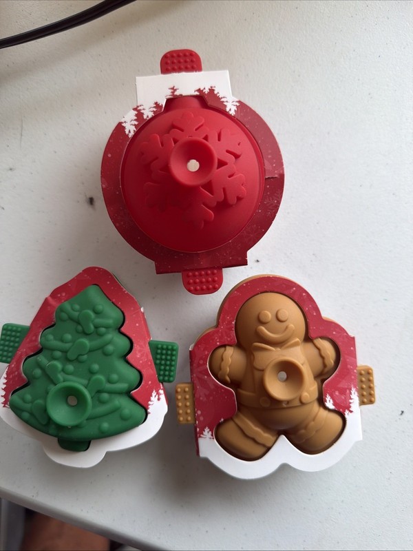 CWC Cook With Color Christmas Silicone Ice Mold Set Tree Gingerbread Snowflake
