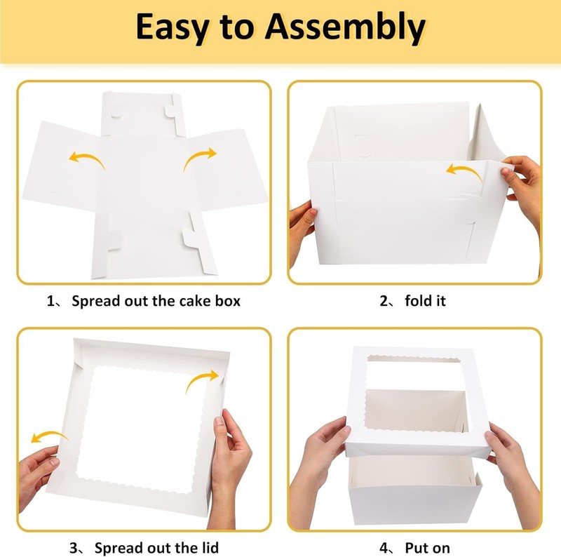 Sturdy 12x12x8 Inch Cake Carrier - 48 Pack for Weddings, Parties & Celebrations gallery