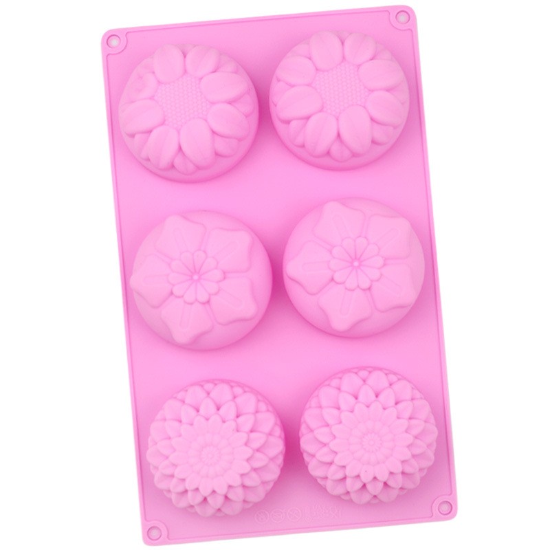 2pcs 6-in-3 sets of flower shaped silicone cake molds are easy to clean gallery