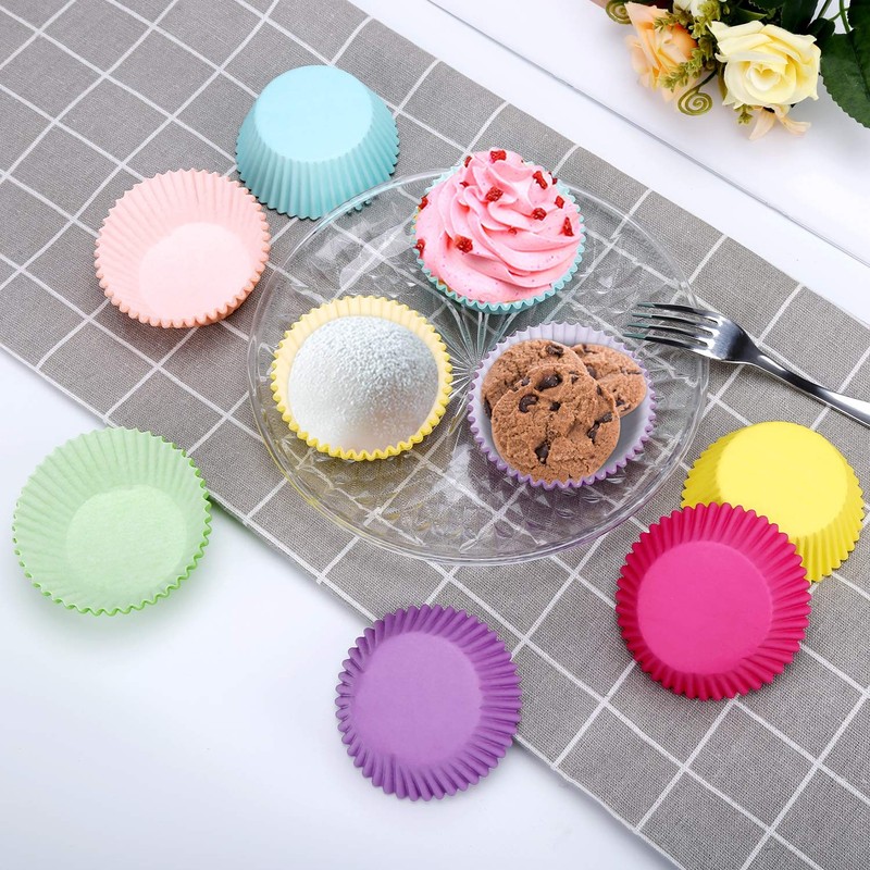 600 pcs Rainbow Standard Paper Cupcake Liners - Versatile Baking Cups for Muf... gallery