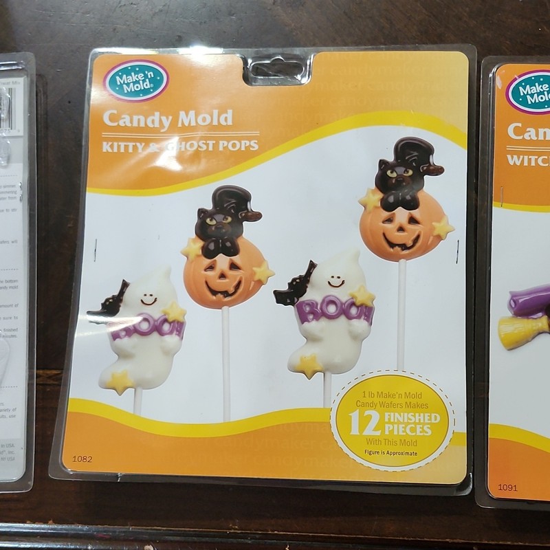 Make'n Mold Halloween Lollipop Candy Molds Witch/Ghost/Cat Clear 3pc 1 lb gallery