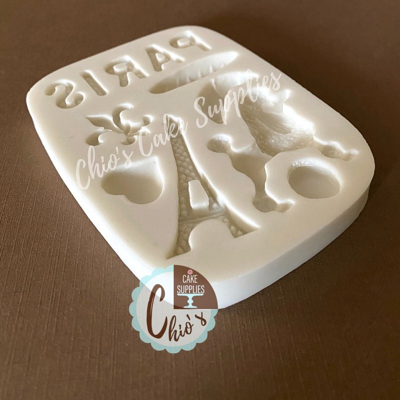 Paris themed Silicone Mold, 11 cavities. Eiffel Tower silicone mold gallery