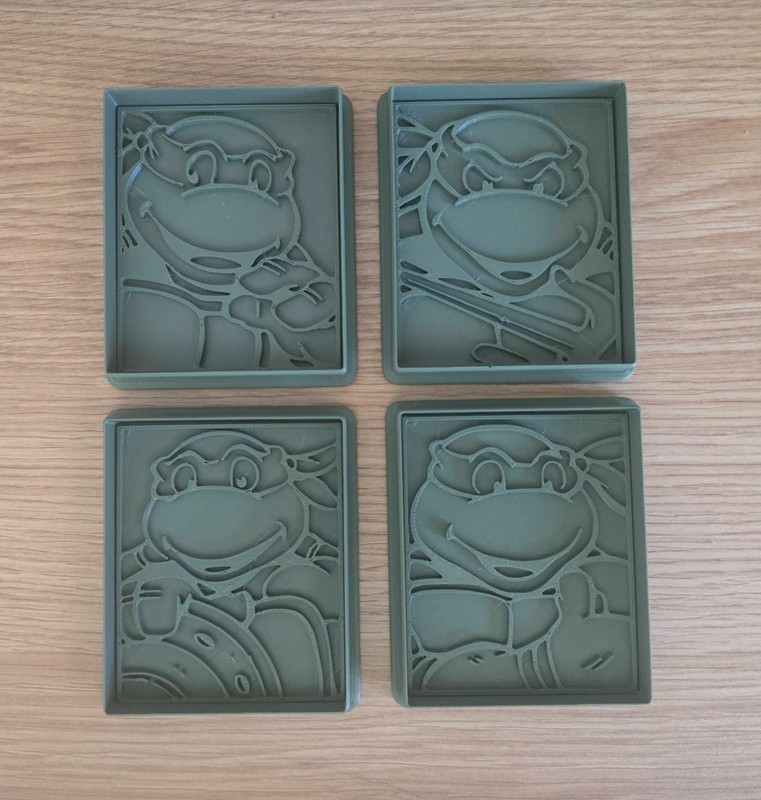 Ninja Turtles Theme 3D Printed Stamp and Cutter Set for cookies and playdoh