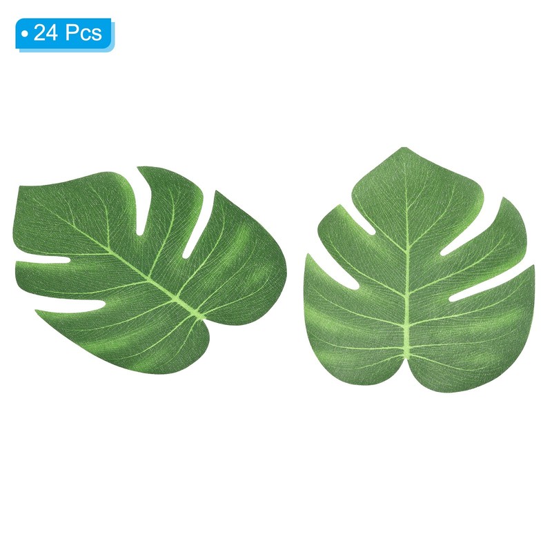 8" Green Palm Leaves 24 Pack Artificial Palm Leaves Faux Palm Fronds, Style 16 gallery