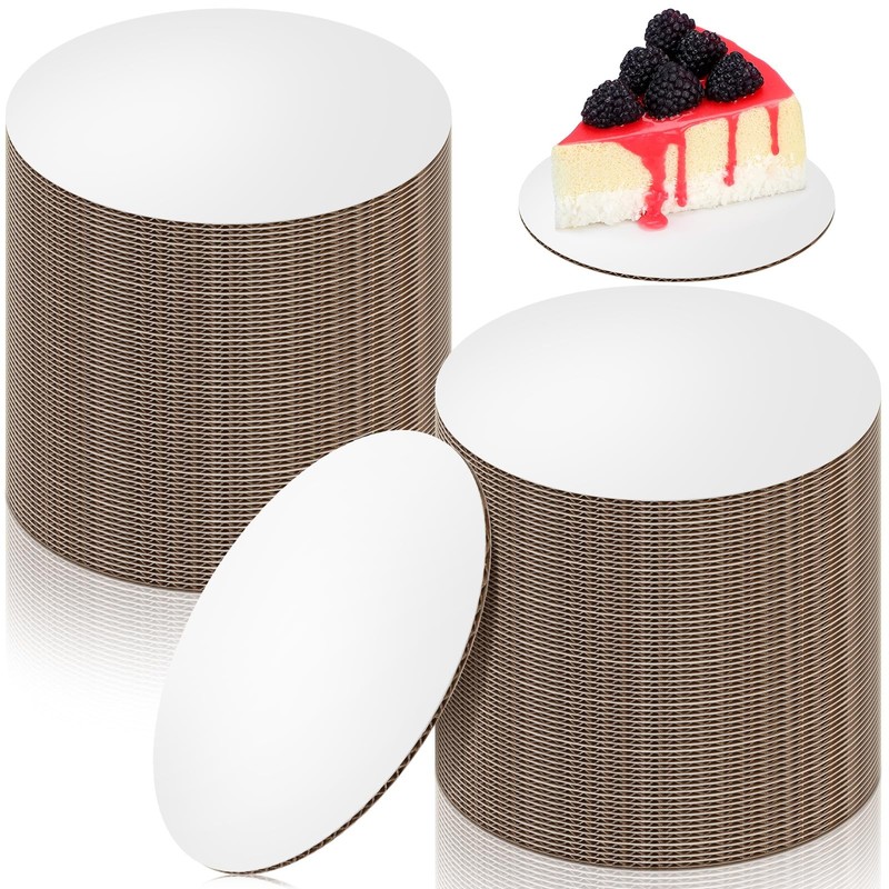 100 Pcs 5 Inch Cake Board Round Mini Cardboard Cake Circle Boards Grease Proo…