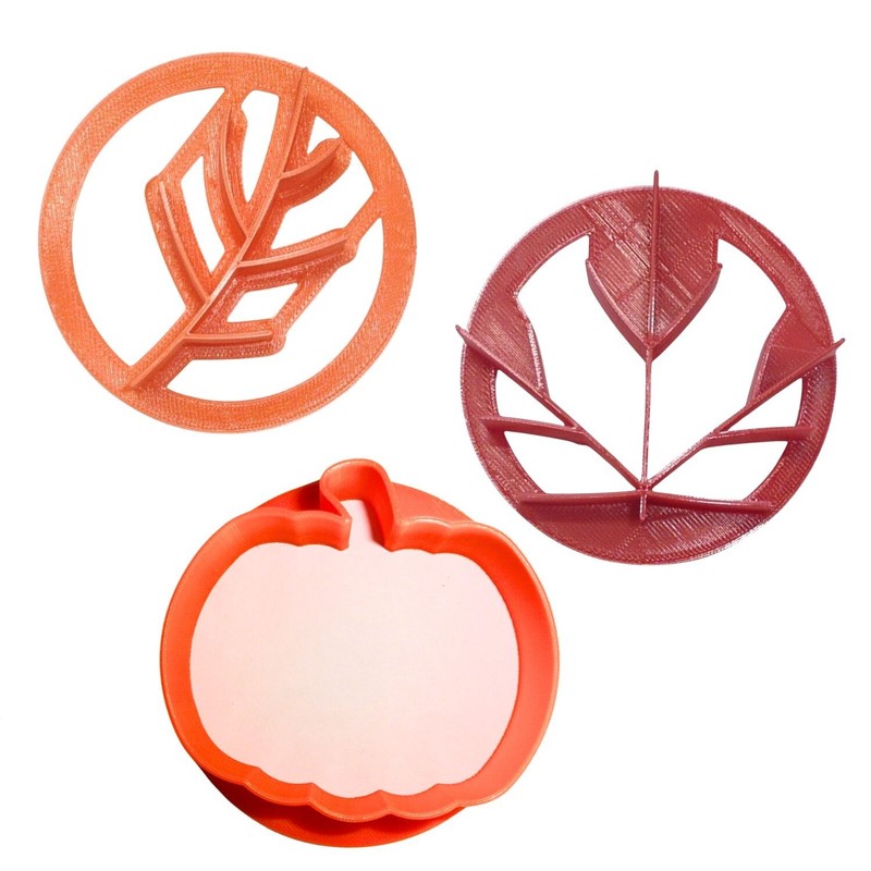 FALL LEAVES PUMPKIN SET OF 3 CONCHA CUTTERS SWEET BREAD STAMP MADE IN USA PR1936