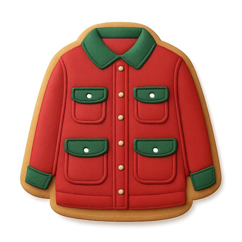 Utility Jacket Cookie Cutter & Stamp, Fondant & Clay Cutter - 4x4" gallery