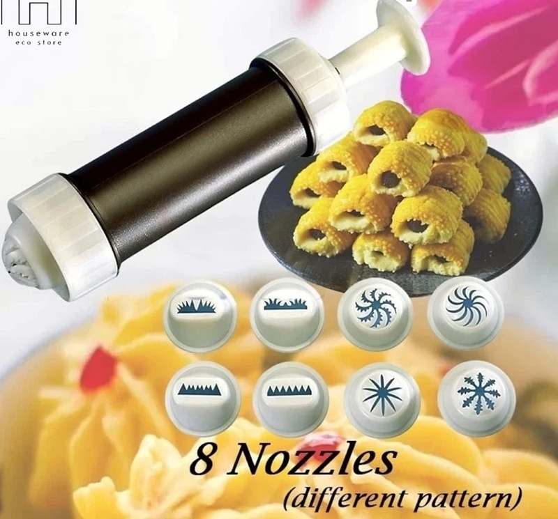 1 SET-8 pattern Pineapple Tart Nastar Samperit Mold Biscuit Pump Set #free ship