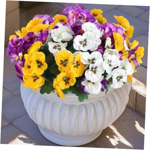 Bundles Artificial Flowers Outdoor UV Resistant 12 Yellow, White, Purple