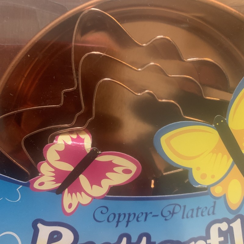 Global Decor- Butterfly Cookie Cutters Trio- Copper Plated W Storage Tin gallery