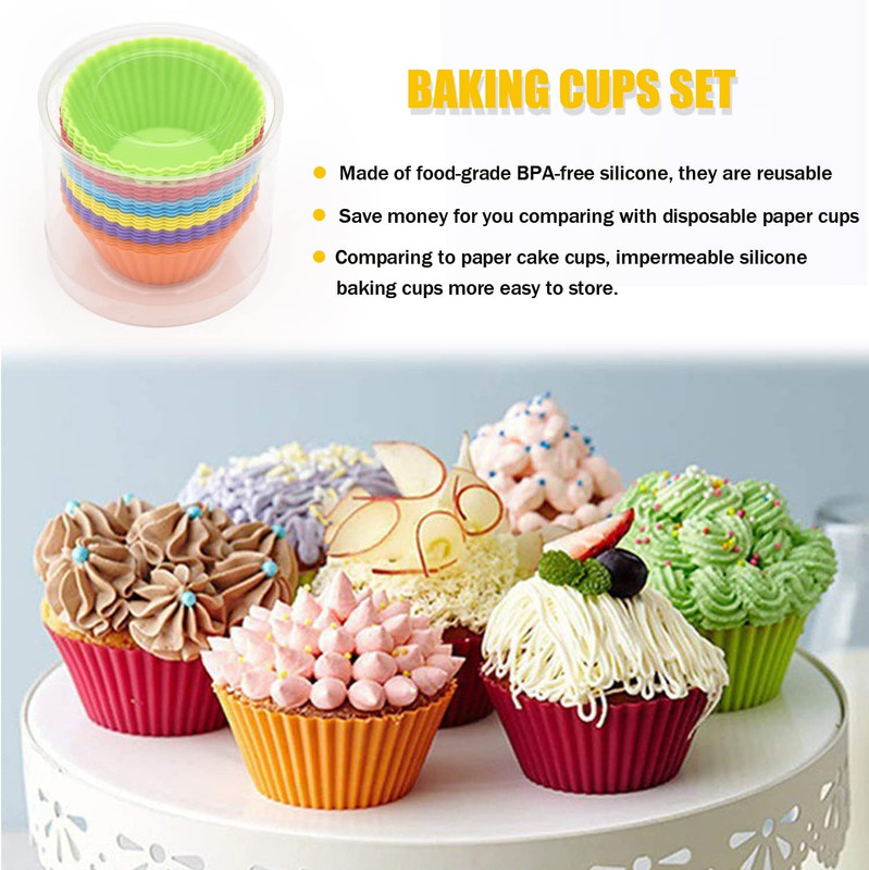 Moldes de silicona hornear cupcakes paquete de 24 reutilizables y antiadherentes gallery