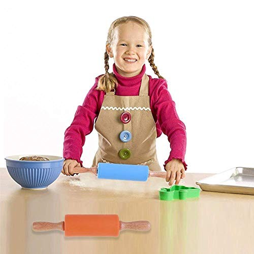 Koogel Mini Rolling Pin, 2 Pack Wooden Handle Rolling Pin Non-Stick Silicone gallery